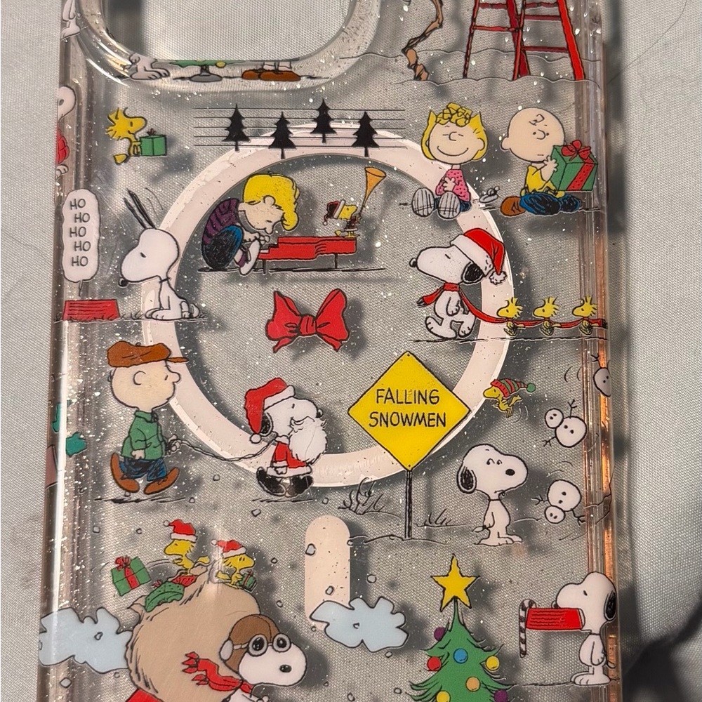 Velvet Caviar Christmas Snoopy Phone Case - Clear with Festive Design